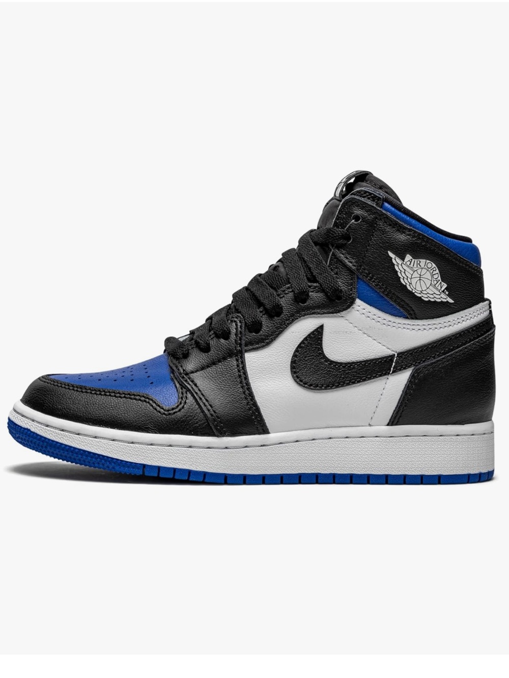 Youth 5 Nike Air Jordan 1 Retro High Top OG GS - Black, White, Royal Blue (ABBA)